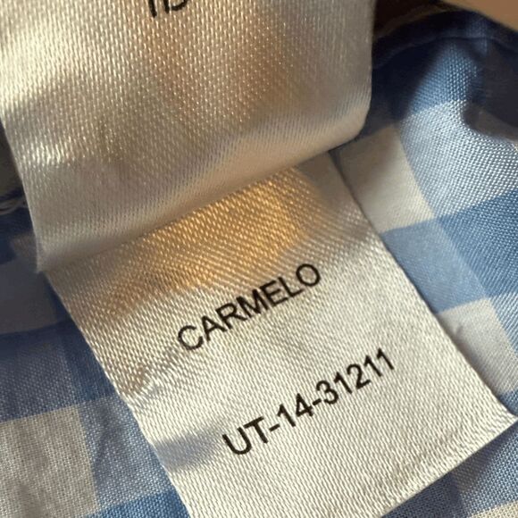 UNTUCKit Men's Camelo Gingham Classic Long Sleeve Button Up Shirt Blue Size XXXL - Picture 6 of 9